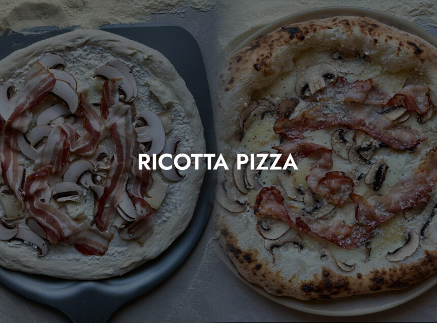 Herbstliche Ricotta-Pizza mit Bacon und Pilzen